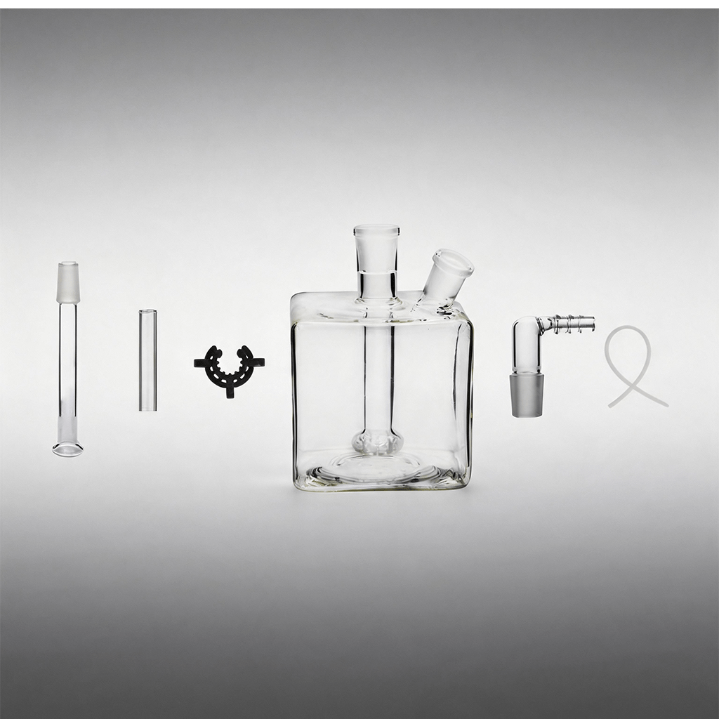 6 en 1 Kit 14 mm Mujer Mega Tube Square Forma Water Tube Bong