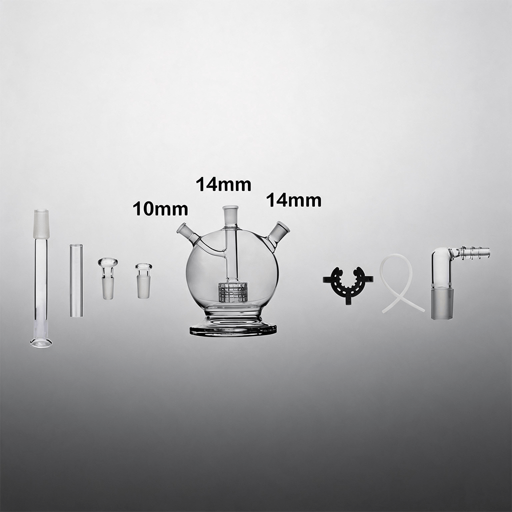 Pipa de agua de vidrio con filtro Matrix Perc Mega Globe Mk2 de 14 mm, versión Tierra plana, 8 en 1