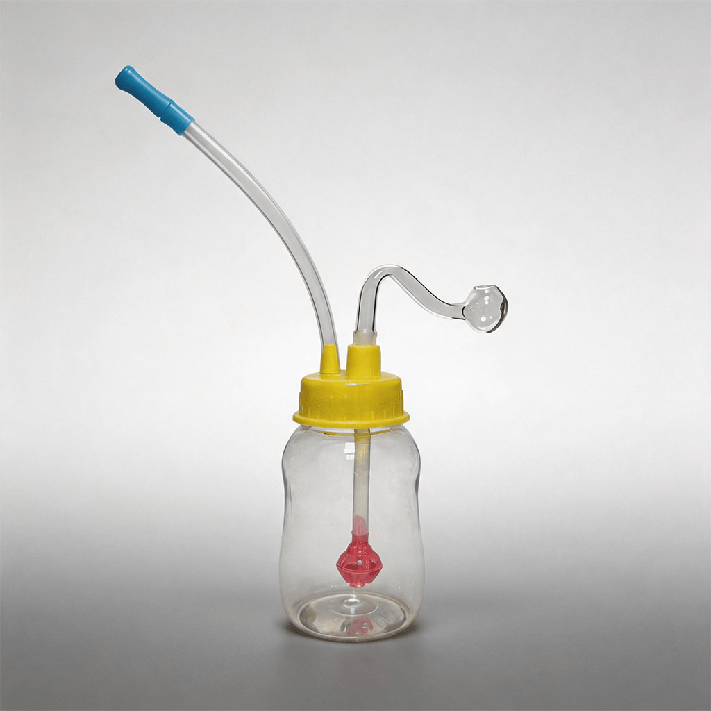 Quemador de aceite con forma de botella, pipa de agua, bong de vidrio con percolador de bola
