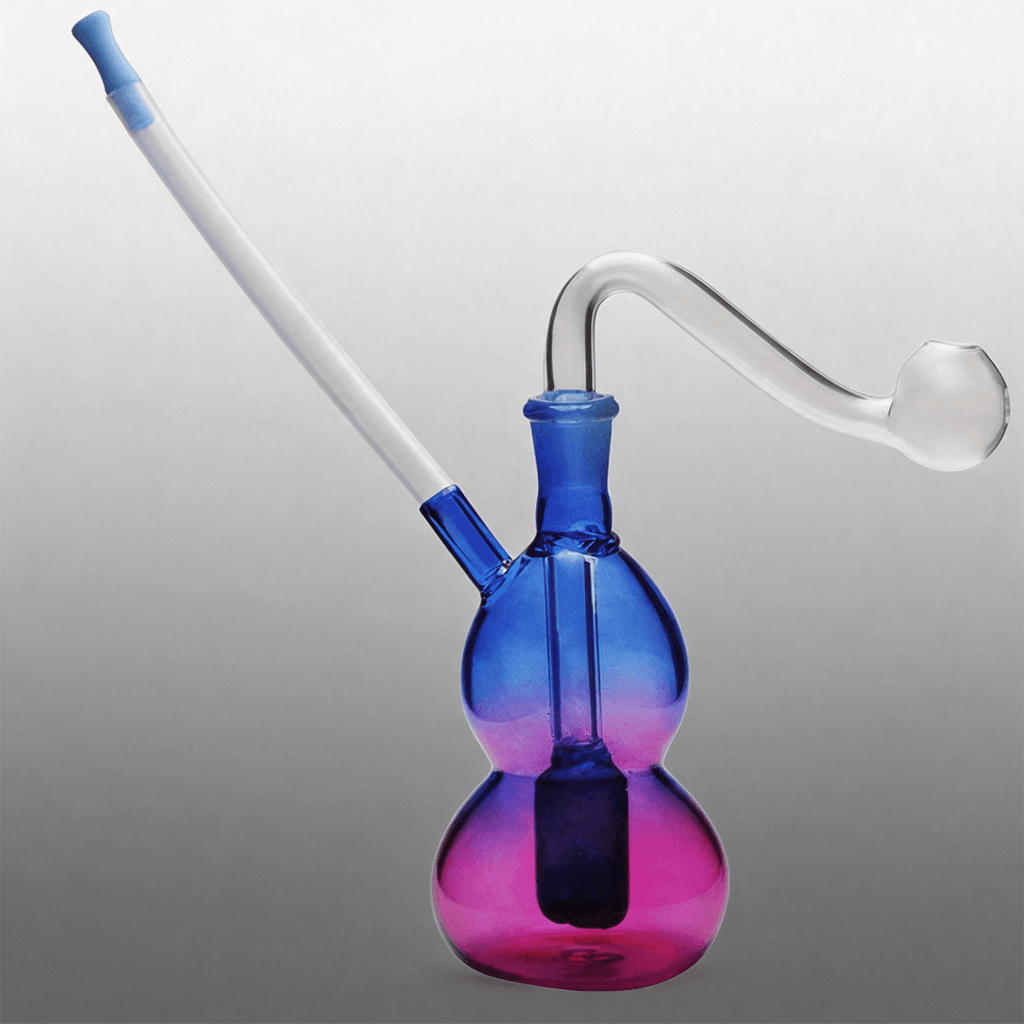 10 mm Mujer Púrpura Aceite de Forma de Aceite Burner de Vidrio Bubbler de agua Bong Bong con tazón de vidrio de Silicone Whip Bouthboce