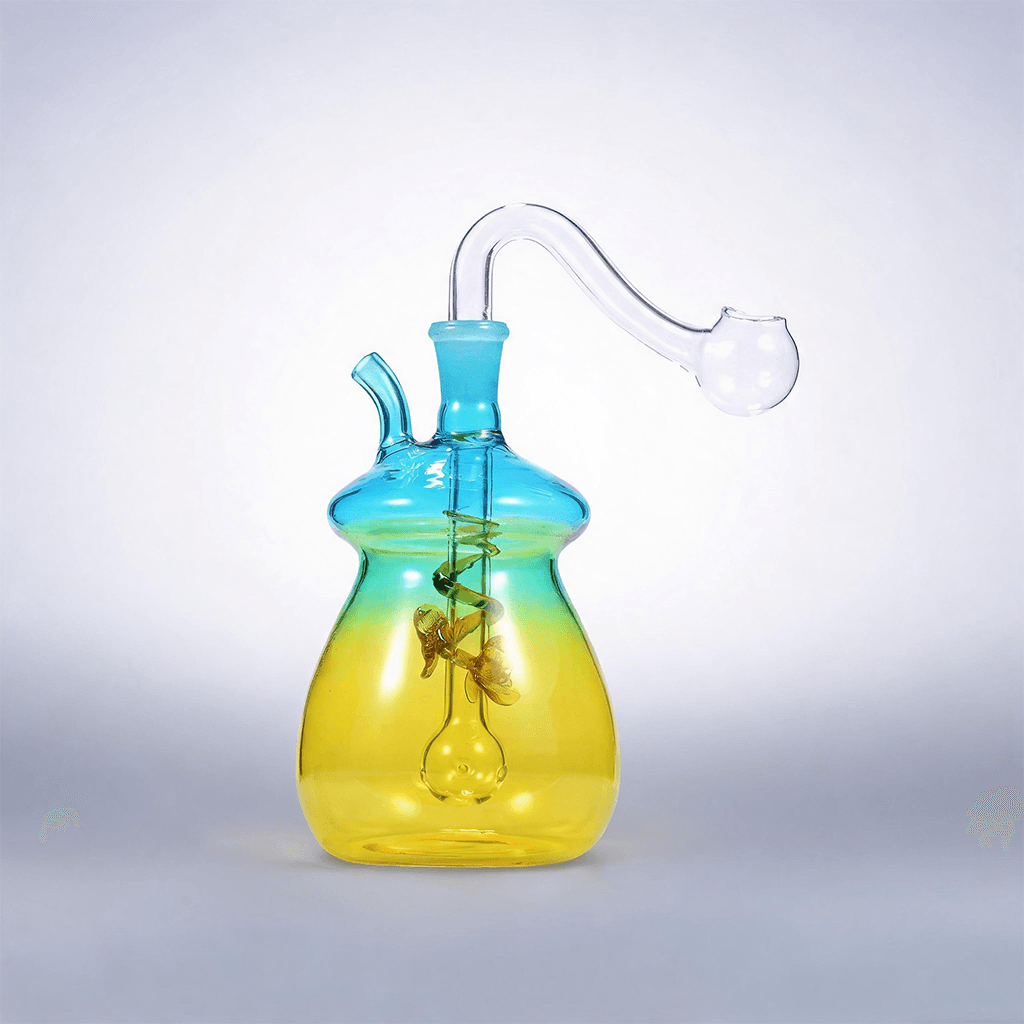 Kit de pipa de vidrio para quemador de aceite con forma de burbujeador de calabaza gruesa de 4 pulgadas de colores - Image 2