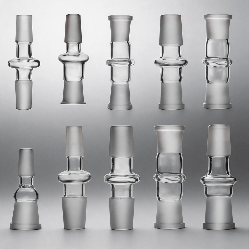 2 piezas de adaptadores y conectores de vidrio macho y hembra de 10 mm 14 mm y 18 mm para pipas de agua, bongs y rigs de dab