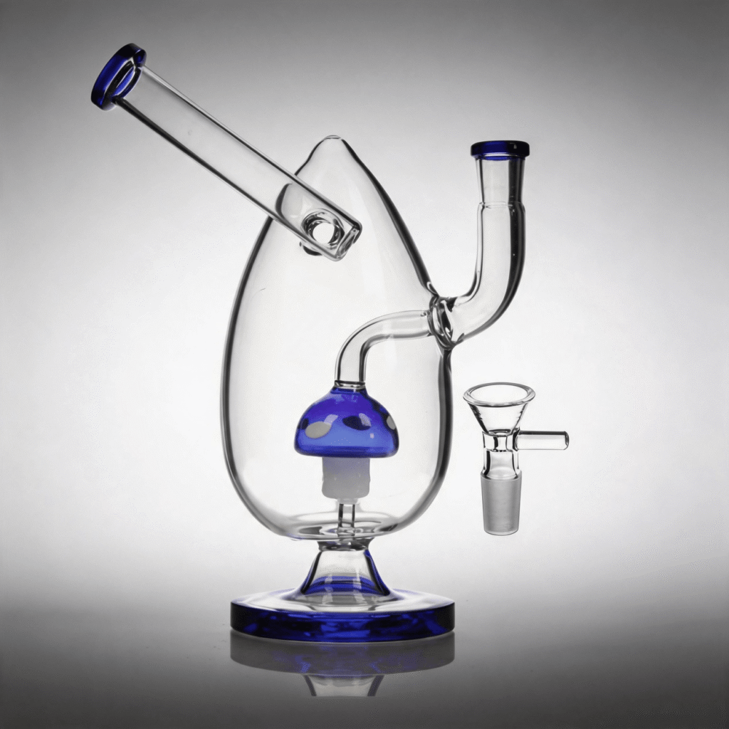Bong de vidrio de 8 pulgadas tamaño XL con forma de huevo manchado perno de hongo de 14 mm