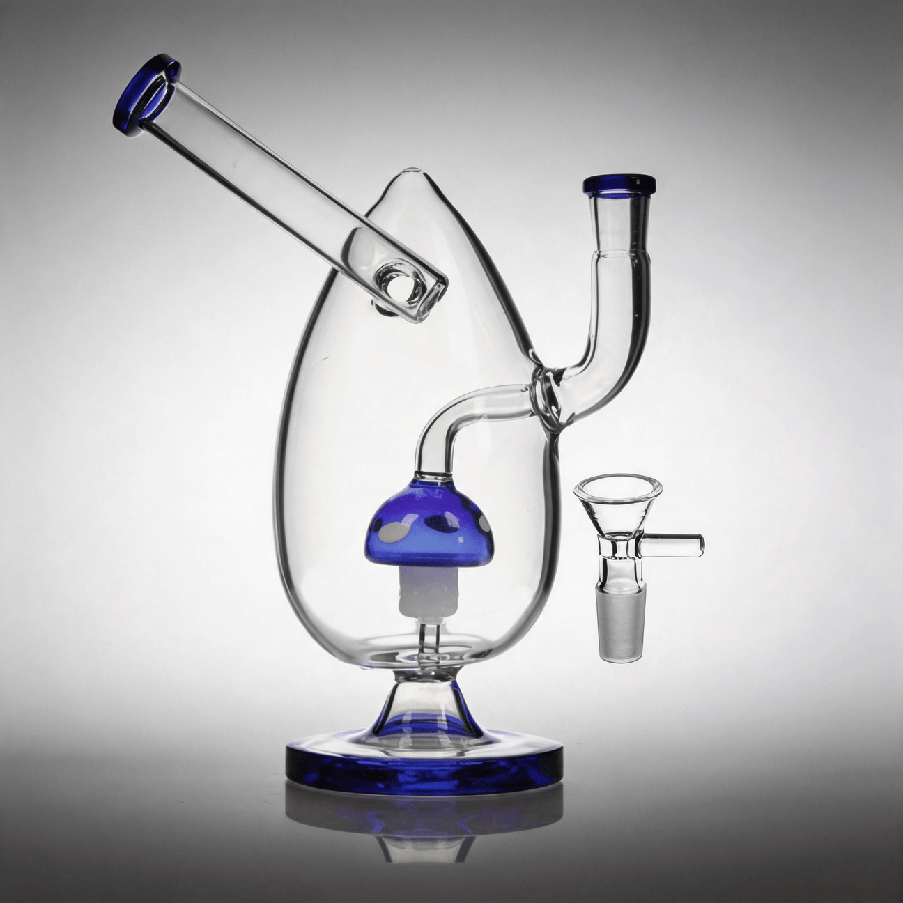 Bong de vidrio de 8 pulgadas tamaño XL con forma de huevo manchado perno de hongo de 14 mm