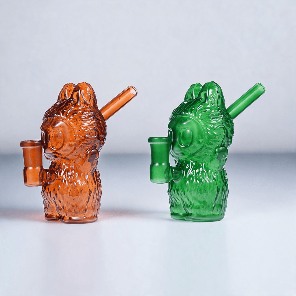 Bong de vidrio para pipa de agua Lucky Cat de 4.5 pulgadas y 14 mm con conexión hembra y quemador de aceite