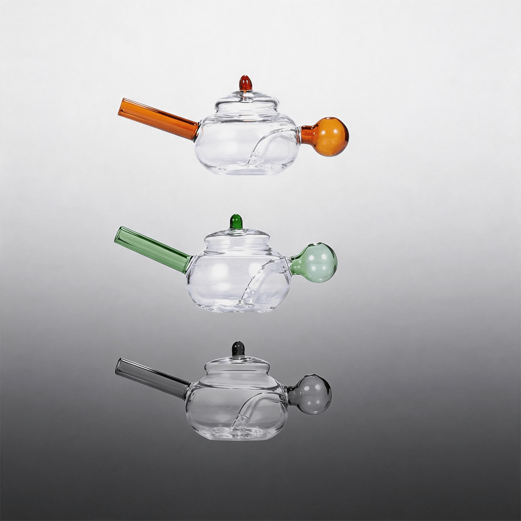 Bubbler de vidrio con forma de tetera para pipa de agua y quemador de aceite
