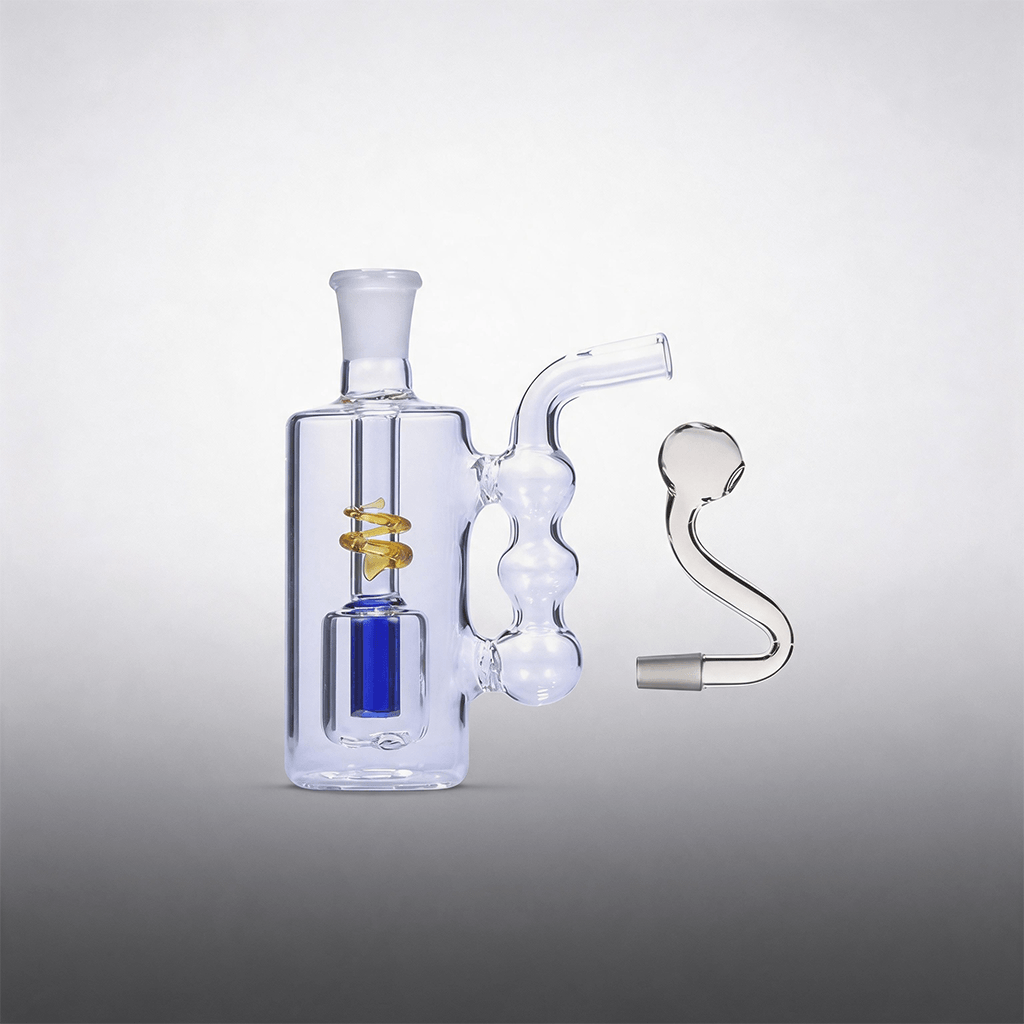 Cazo de quemador de aceite para pipa de agua de vidrio con percolador cuadrado de 10 mm