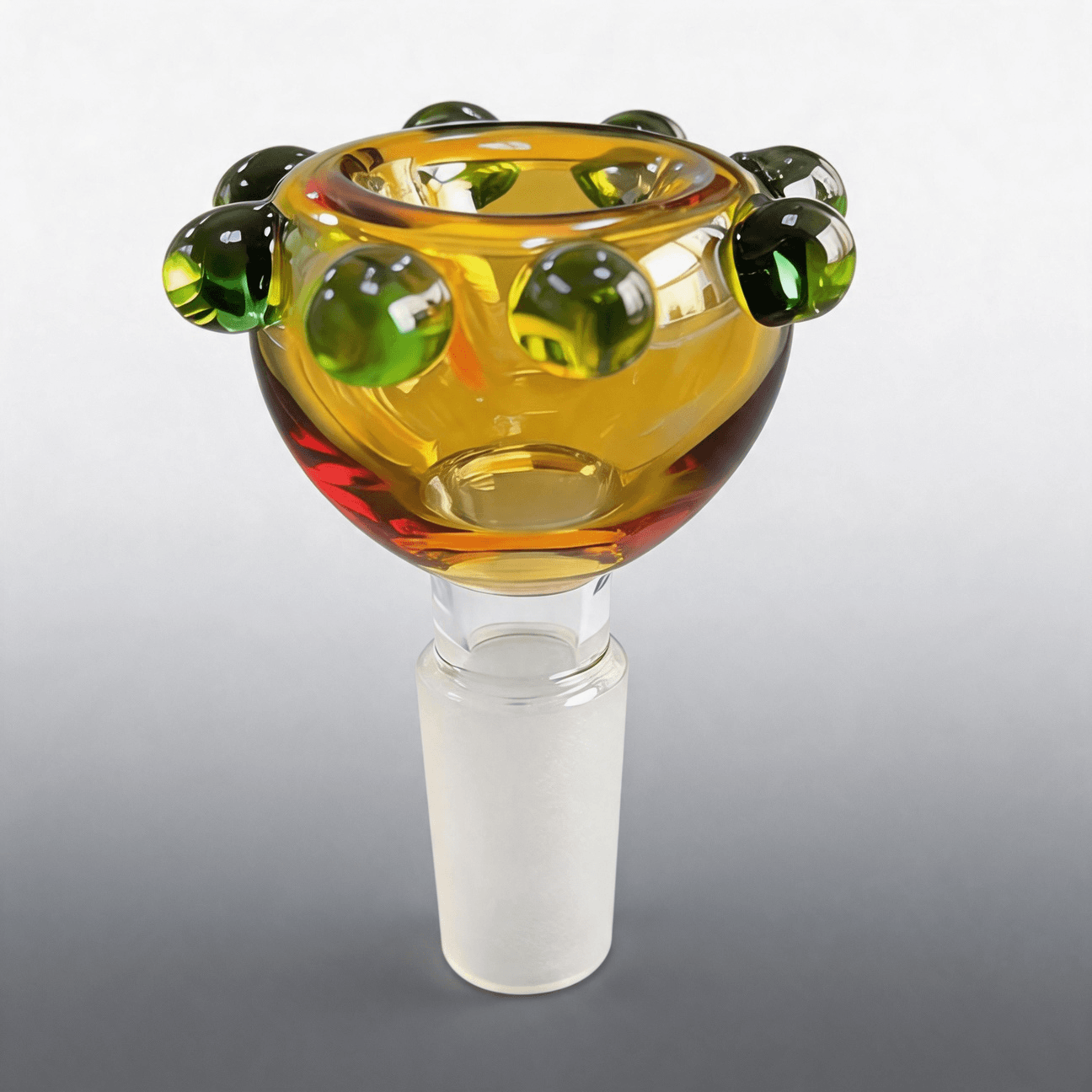 Cazo de vidrio para bong de pipa de agua con conexión macho de 14 mm y pétalos anchos y redondeados