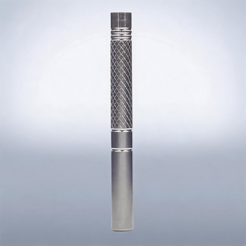 Kit Dynavap vástago de acero inoxidable con tapa fija, punta estriada y orificio de flujo de aire para el quemador