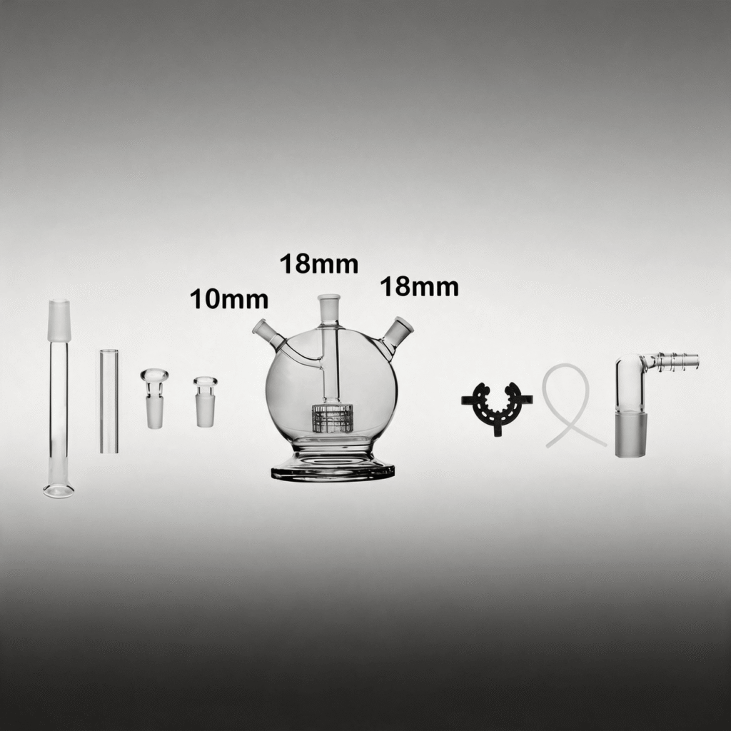 Kit de pipa de agua de vidrio con percolador Matrix Mega Globe Flat Earth MK2 de 14 mm y 18 mm 8 en 1
