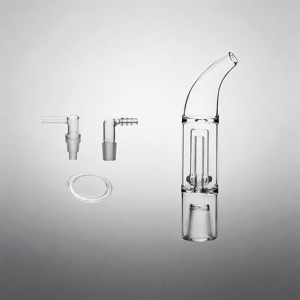 Kit de tubo de vidrio Hydratube tipo bubbler de 14 mm con conector para pipa de agua tipo bong para Arizer Extreme Q y XQ2