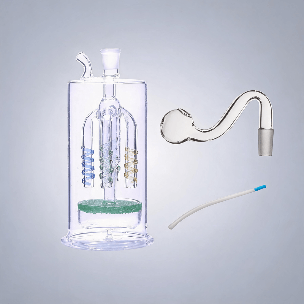 Pipa de agua con quemador de aceite de vidrio tipo perc en forma de panal de abeja y árbol de 6 pulgadas con forma de botella