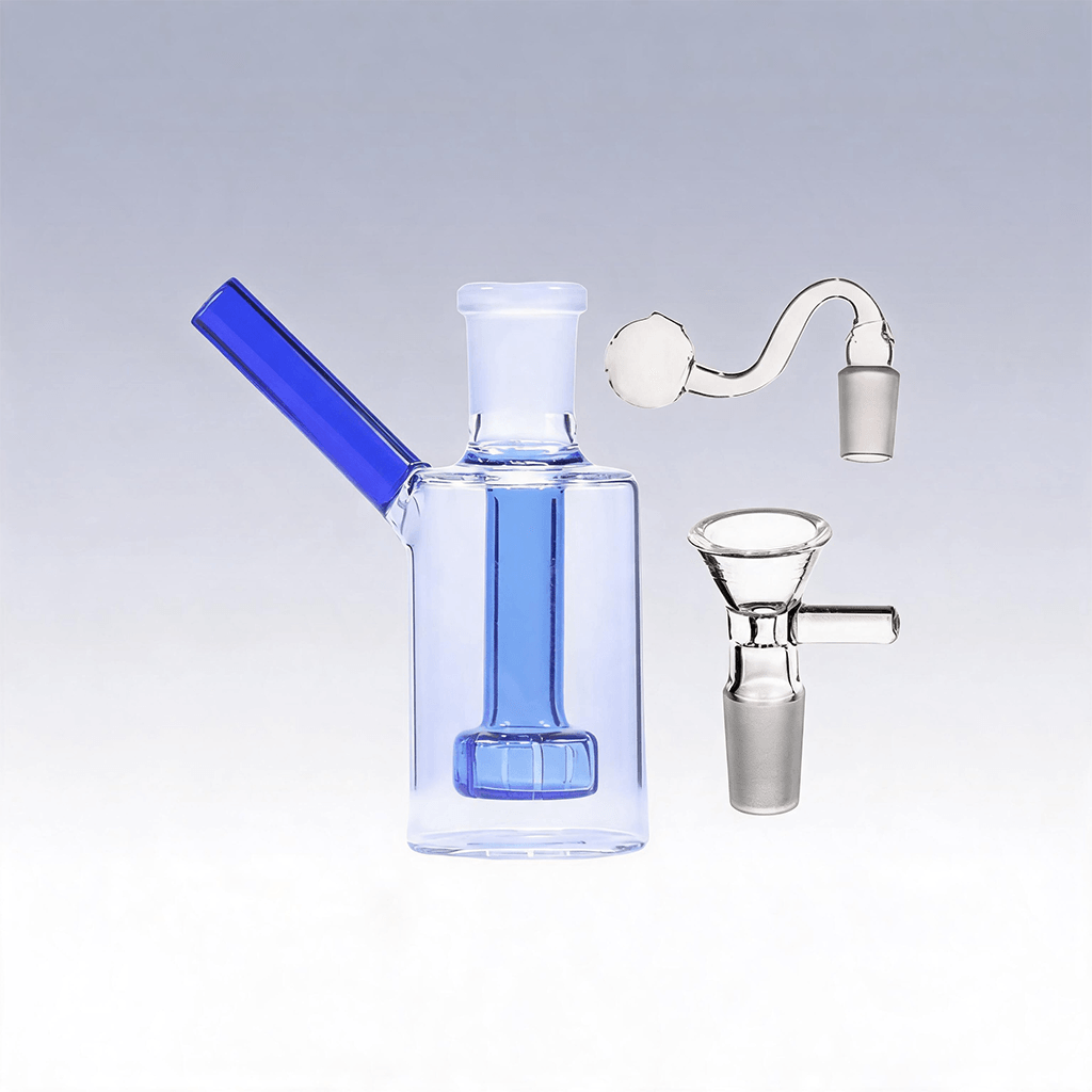 Pipa de agua portátil de vidrio con quemador de aceite de 14 mm y percolador Matrix