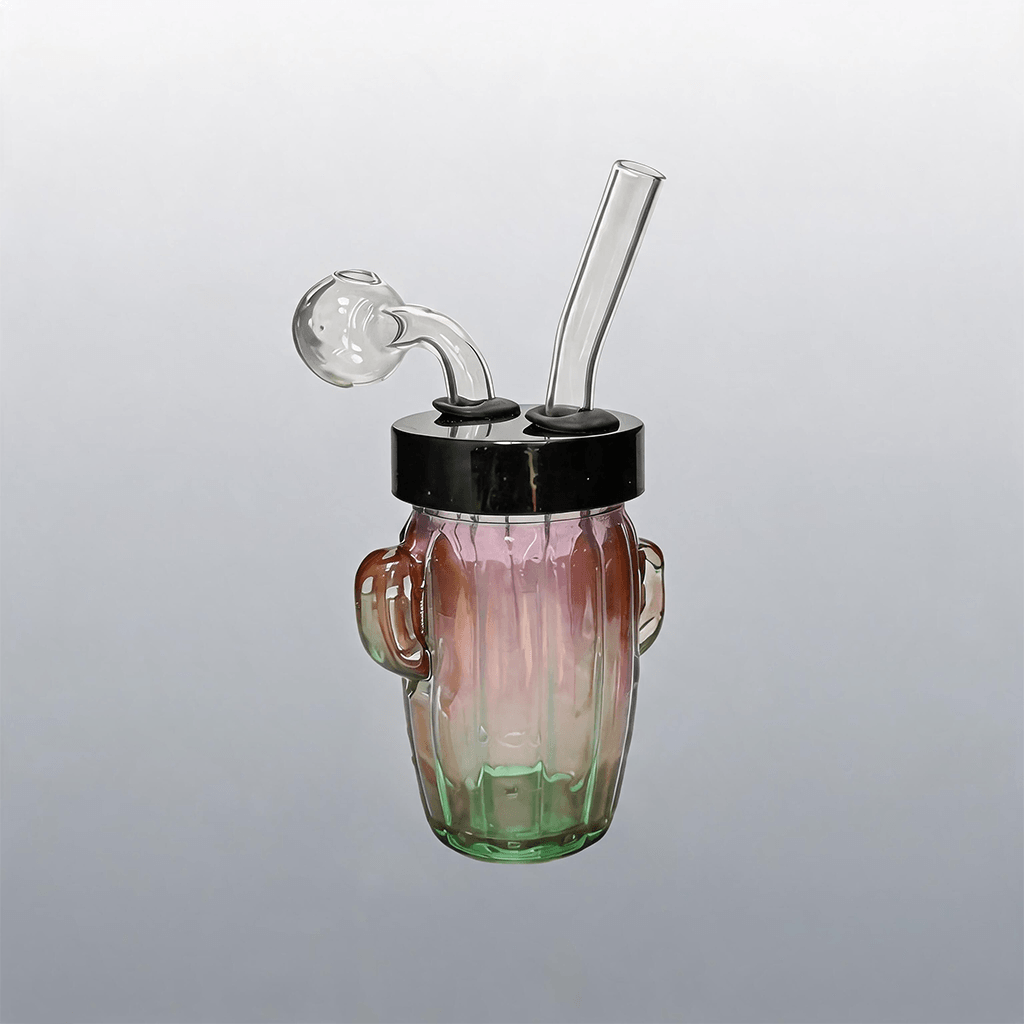 Quemador de aceite con forma de cactus y pipa de agua de vidrio