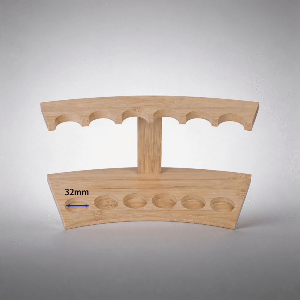 Expositor desmontable de madera para humidor de puros con tubo infusor de aromas