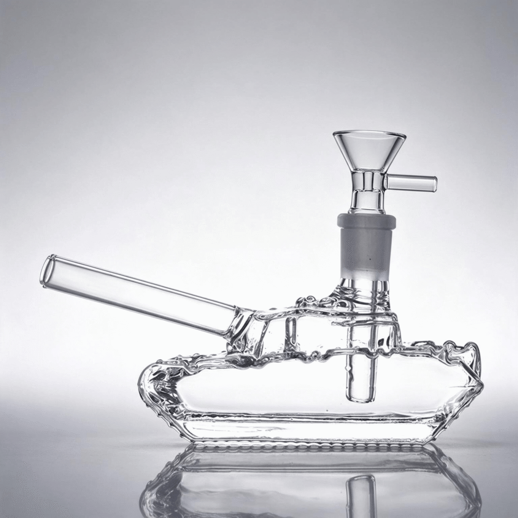 Bong de vidrio con forma de tanque de 14 mm con cazoleta